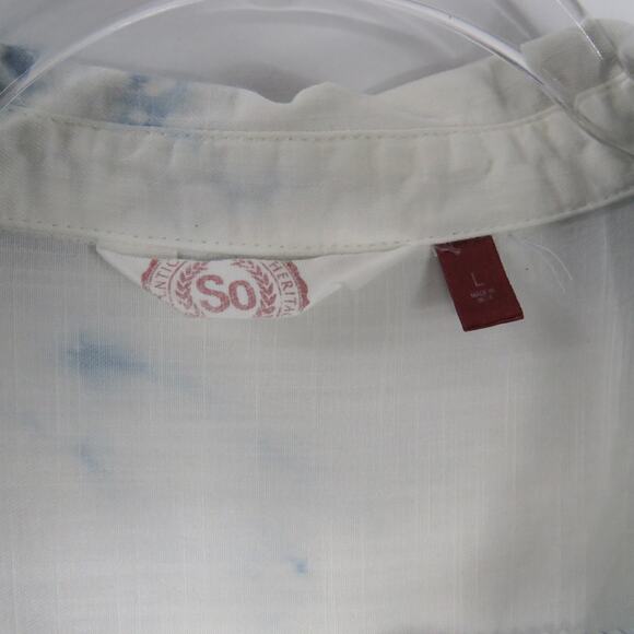 Custom Bleach Die Corset Lace Up Denim Button Down Top Medium Retro - Picture 5 of 7
